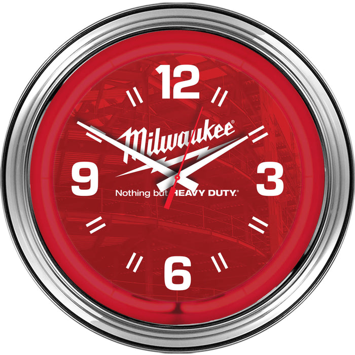 Milwaukee 16″ Chrome Steel Neon Clock