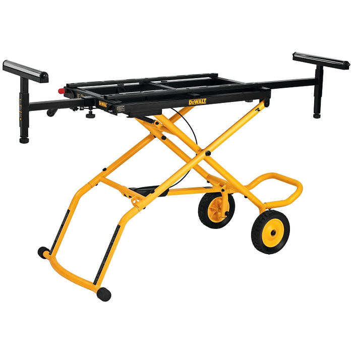 DeWALT DWX726 Rolling Miter Saw Stand, 300 lb, 98 in W Stand, 32-1/2 in H Stand, Steel, Black/Yellow