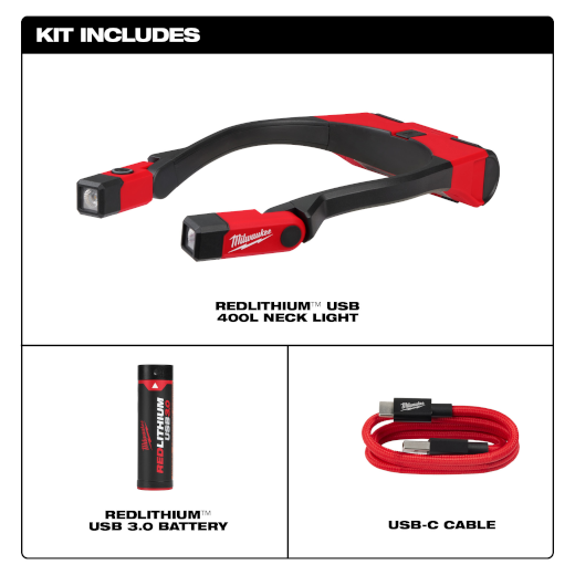 Milwaukee REDLITHIUM™ USB 400L Neck Light