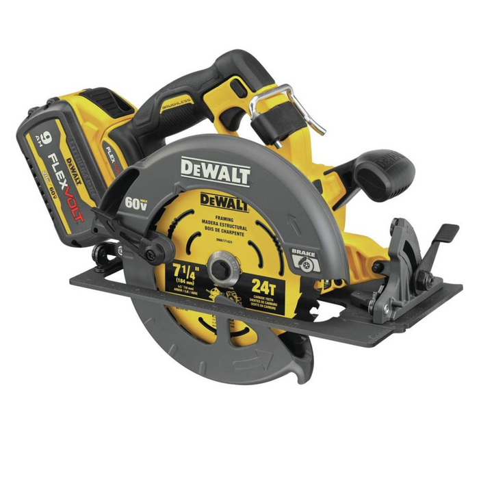 DEWALT FLEXVOLT 60V MAX Cordless Brushless 7-1/4 in. Sidewinder Style Circular Saw with Brake with (1) FLEXVOLT 9.0Ah Battery