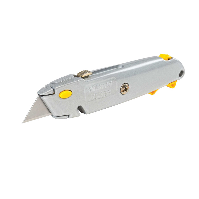 STANLEY 6-3/8 in. Quick-Change Utility Knife with Retractable Blade and Twine Cutter, Silver