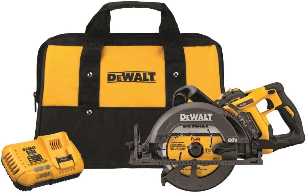 DEWALT FLEXVOLT 60V MAX* Circular Saw Kit, 7-1/4-Inch, Worm Style, 9.0Ah Battery