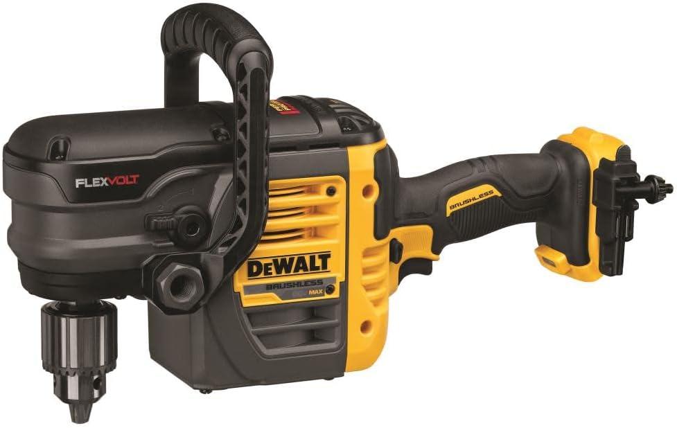 DEWALT FLEXVOLT 60V MAX* Right Angle Drill, Stud/Joist, 1/2-Inch, Tool Only (DCD460B)