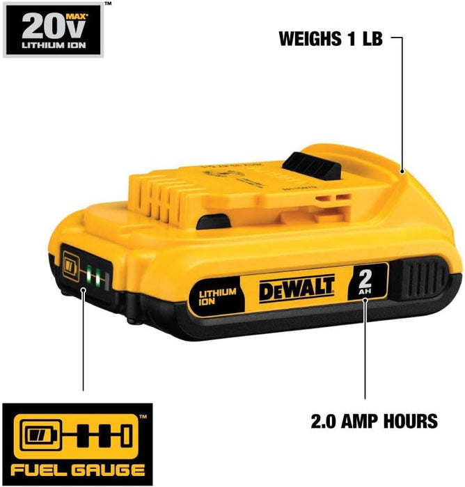 DEWALT 20V MAX* Battery, Compact 2.0Ah