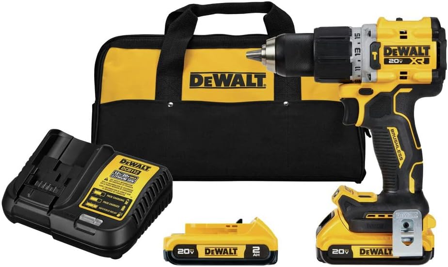 DEWALT 20V MAX* XTREME Cordless Brushless 1/2 in Hammer Drill Kit (2) Lithium Ion Batteries with Charger