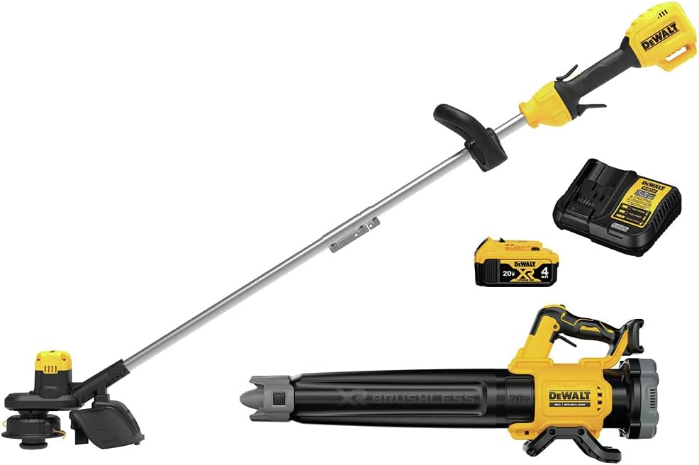 DEWALT 20V Max Xr Brushless Cordless String Trimmer And Blower Combo Kit