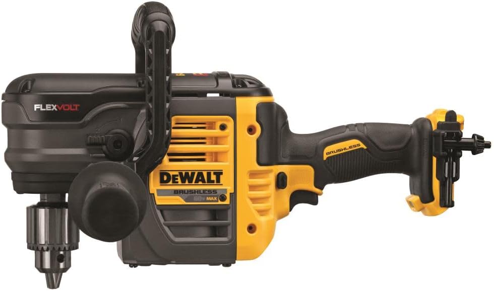 DEWALT FLEXVOLT 60V MAX* Right Angle Drill, Stud/Joist, 1/2-Inch, Tool Only (DCD460B)