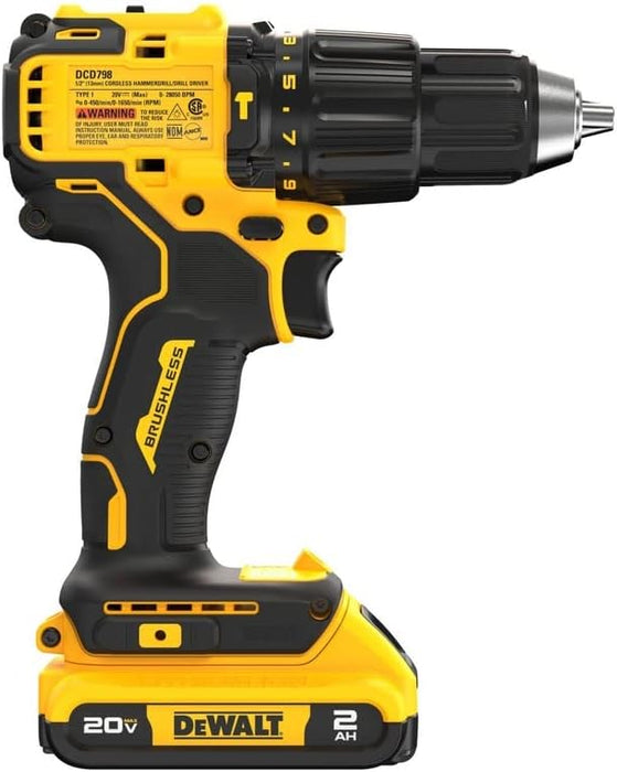 DEWALT 20V MAX* XTREME Cordless Brushless 1/2 in Drill Driver Kit (2) Lithium Ion Batteries with Charger