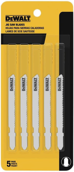 DEWALT Jigsaw Blades, Thin Metal Cutting, T-Shank, 3-Inch, 24-Tpi, 5-Pack (Dw37765).