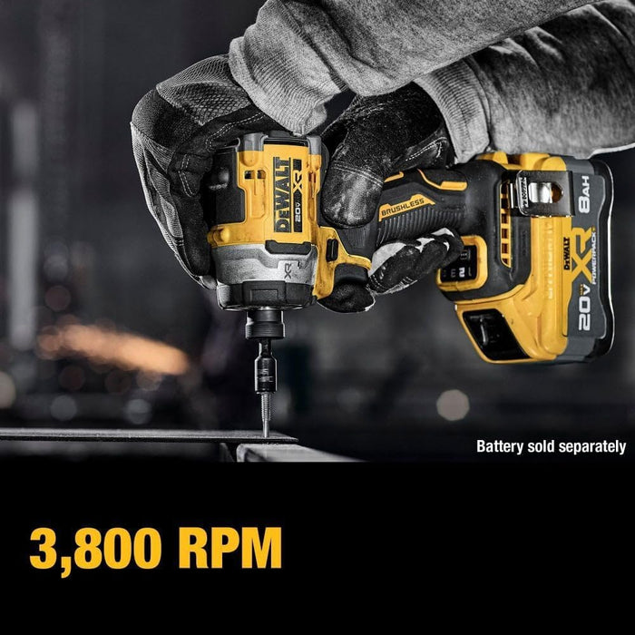 DEWALT DCF860B Cordless Impact Driver, Tool Only, 20 V, 1/4 in Drive, 4500 ipm, 3800 rpm Speed