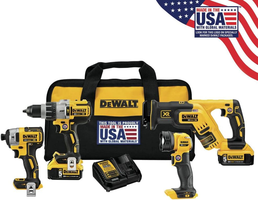 DEWALT 20V Max Xr Cordless Drill Combo Kit, 4-Tool