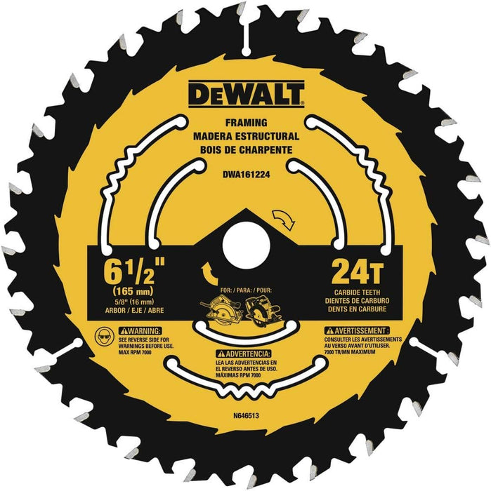 DEWALT 6-1/2-Inch 24-Tooth Circular Saw Blade