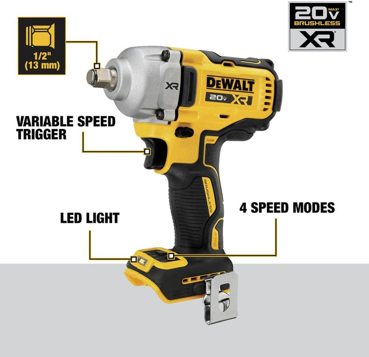 DEWALT 20V Max 1/2" Mid-Range Iw W/ Hr Kit