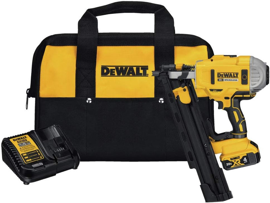 DEWALT 20V MAX* 21 degree Plastic Collated Cordless Framing Nailer Kit