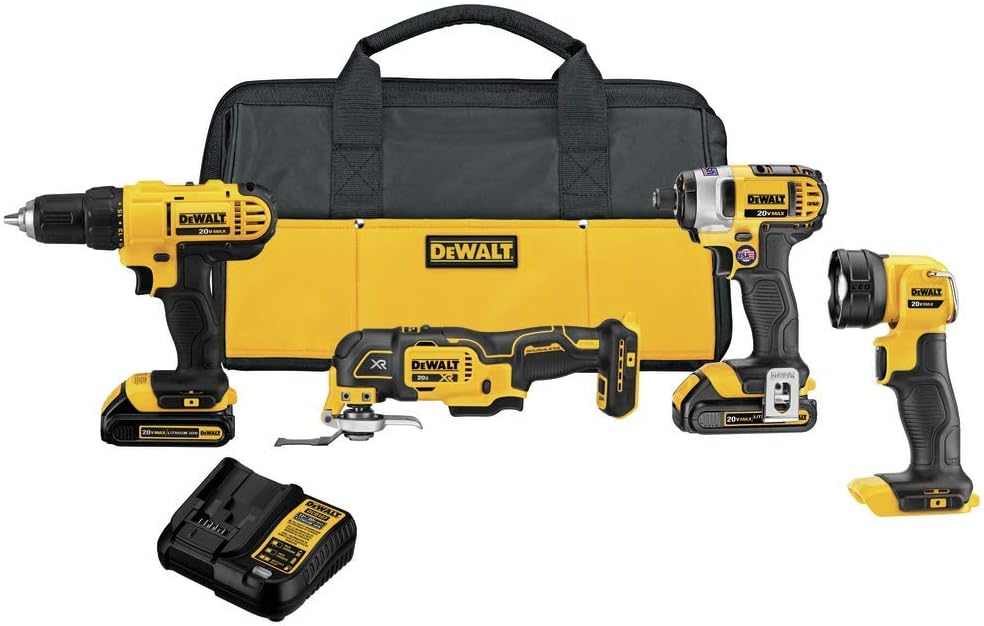 DEWALT 20V Max* Cordless Drill Combo Kit , 4-Tool