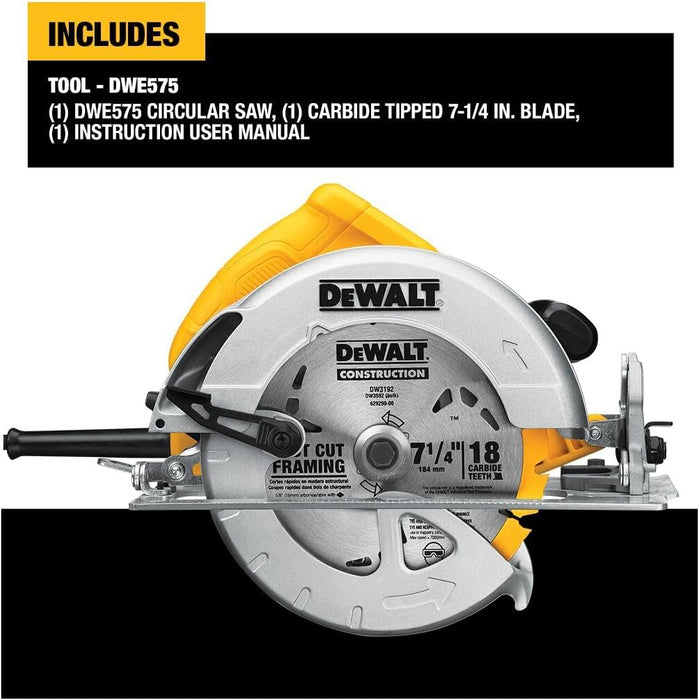 DEWALT 7-1/4-Inch Circular Saw, Lightweight, Corded