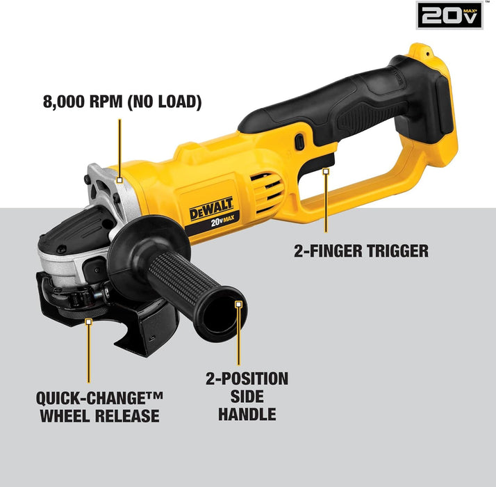 DEWALT 20V MAX Cordless 4.5 in. - 5 in. Angle Grinder (Tool Only)