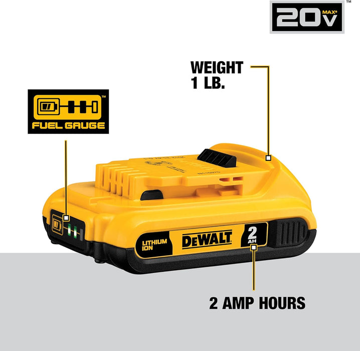 DEWALT 20V MAX Compact Lithium-Ion 2.0Ah Battery Pack (2 Pack) and 20V MAX XR Lithium-Ion 4.0Ah Battery Pack (2 Pack)