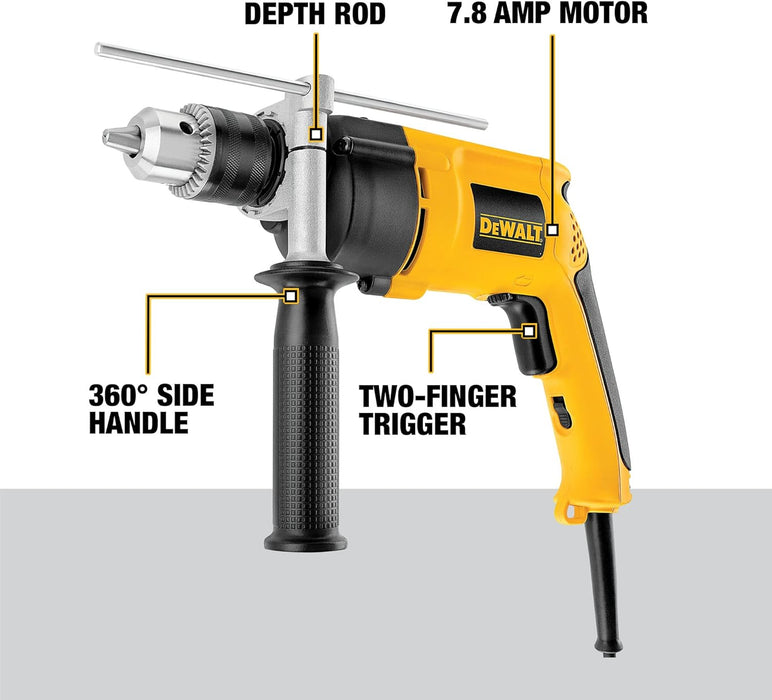 DEWALT Hammer Drill, 1/2-Inch, 7.8-Amp