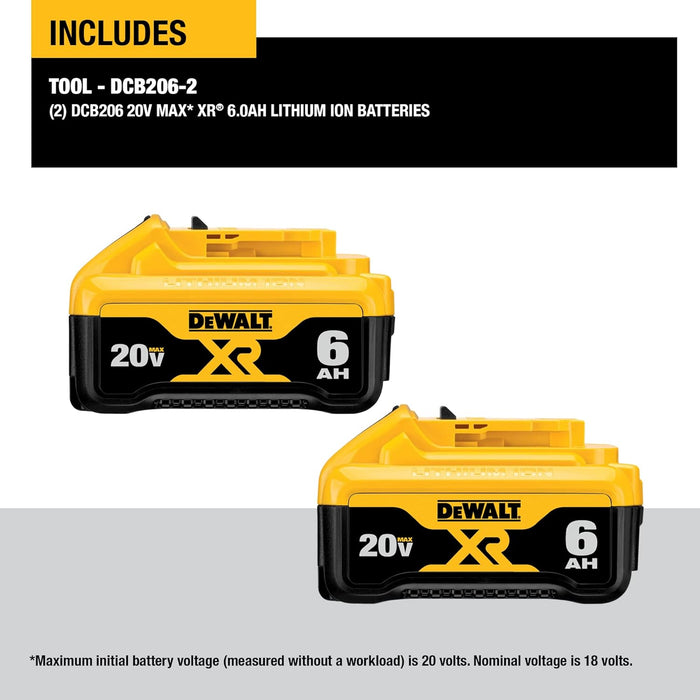 DEWALT 20V MAX* Battery, Premium 6.0Ah Double Pack