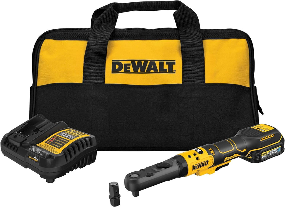 DEWALT 20V MAX* XR 3/8" and 1/2" Sealed Head Ratchet Kit with DEWALT POWERSTACK