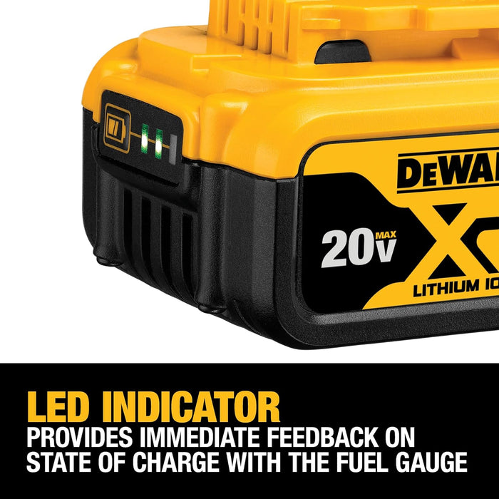 DEWALT 20V MAX Compact Lithium-Ion 2.0Ah Battery Pack (2 Pack) and 20V MAX XR Lithium-Ion 4.0Ah Battery Pack (2 Pack)