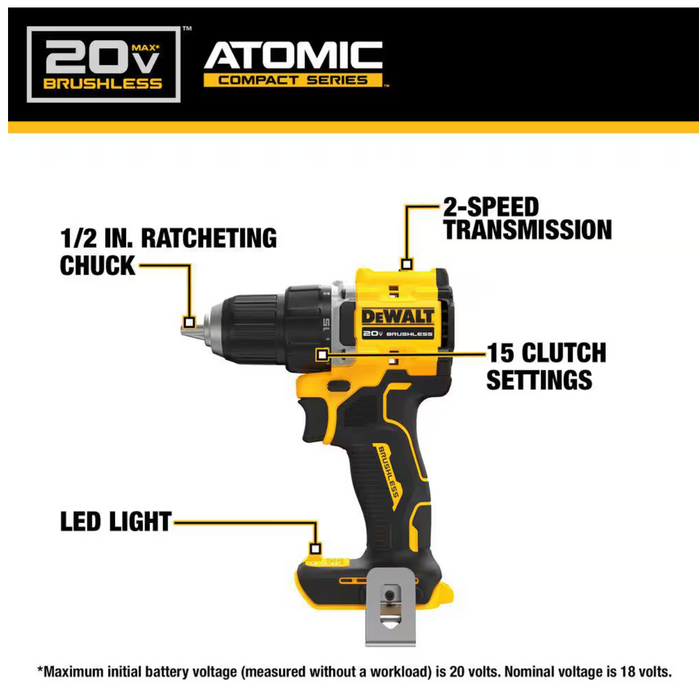 DEWALT 20-Volt MAX Lithium-Ion Cordless 7-Tool Combo Kit with 2.0 Ah Battery, 5.0 Ah Battery and Charger