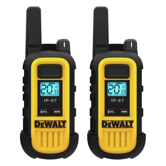 DEWALT DXFRS300 1 Watt Heavy Duty Walkie Talkies - Waterproof, Shock Resistant, Long Range & Rechargeable Two-Way Radio with VOX (2 Pack)