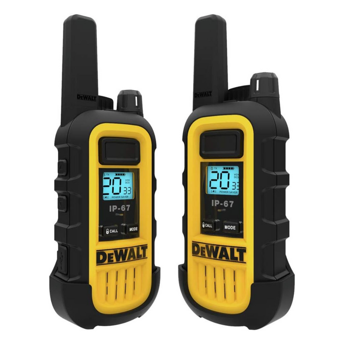 DEWALT DXFRS300 1 Watt Heavy Duty Walkie Talkies - Waterproof, Shock Resistant, Long Range & Rechargeable Two-Way Radio with VOX (2 Pack)