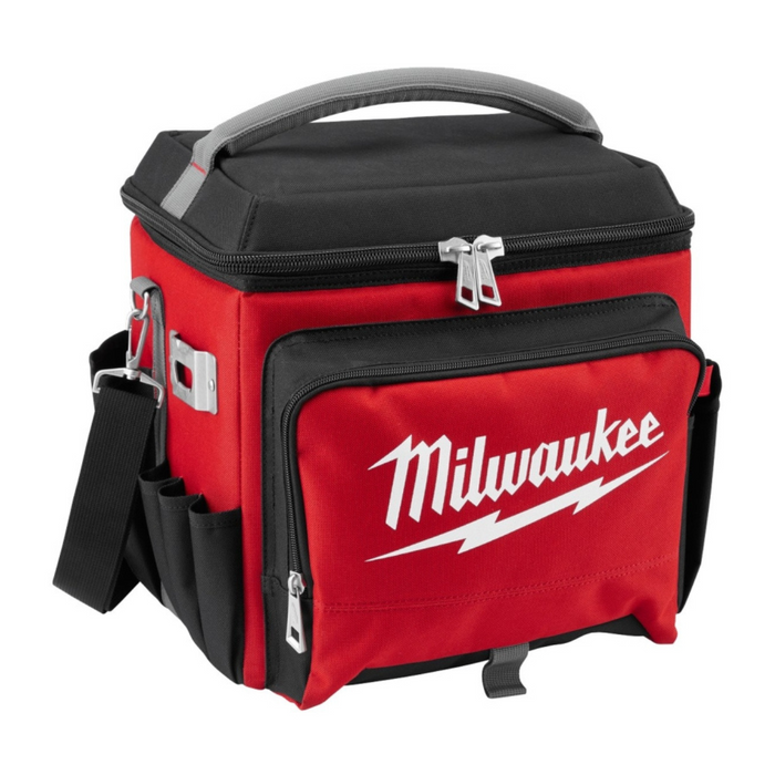 Milwaukee 48-22-8250 Jobsite Cooler, 13.77 in W, 11.1 in D, 14.96 in H, 8-Pocket, Fabric, Red