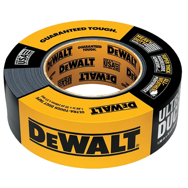 DeWALT 99233 Duct Tape, 30 yd L, 1.88 in W, Black