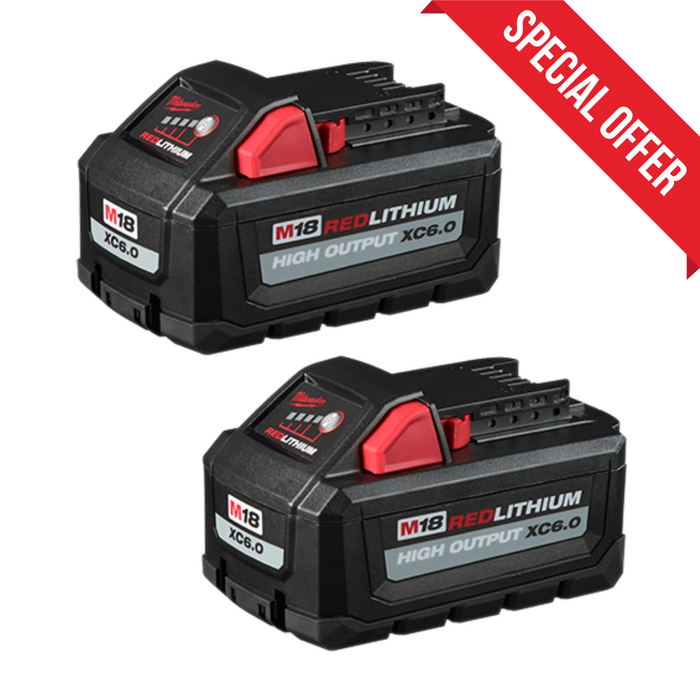 Milwaukee M18™ REDLITHIUM™ HIGH OUTPUT™ XC6.0 Battery Pack (2 Pk)