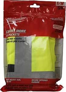 Milwaukee 48-73-5021 High-Visibility Safety Vest, S, M, Unisex, Fits to Chest Size: 38 to 42 in, Polyester, Yellow