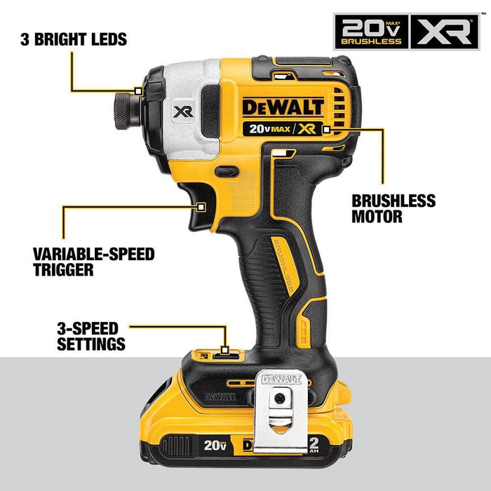 DEWALT 20V MAX 2 Tool Kit Including Hammer Drill/Driver with FLEXV Advantage