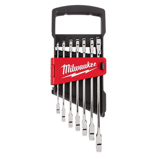 Milwaukee Metric Combination Ratcheting Wrench Mechanics Tool Set (7-Piece)