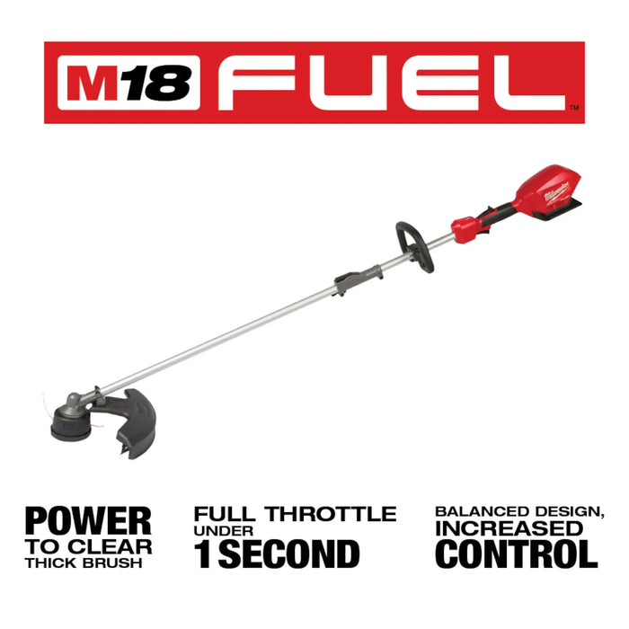 Milwaukee M18 FUEL 18V Lithium-Ion Brushless Cordless String Trimmer with QUIK-LOK Attachment Capability and 8.0 Ah Battery