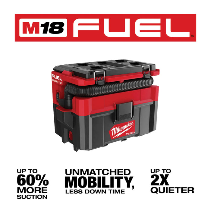 Milwaukee M18 FUEL PACKOUT 18-Volt Lithium-Ion Cordless 2.5 Gal. Wet/Dry Vacuum (Vacuum-Only)