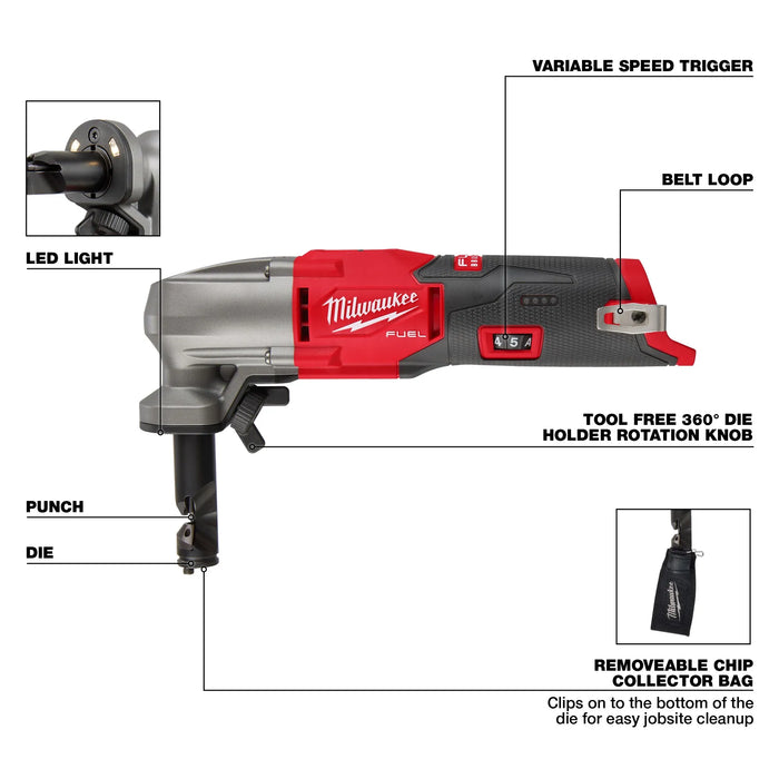 Milwaukee M12 FUEL 12-Volt Lithium-Ion Brushless Cordless 16-Gauge Variable Speed Nibbler (Tool-Only)