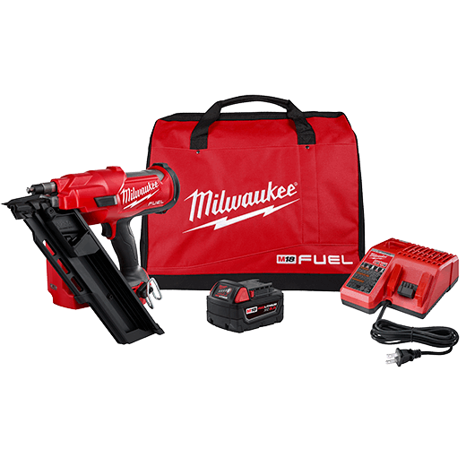 Milwaukee M18 FUEL 3-1/2 in. 18-Volt 30-Degree Lithium-Ion Brushless Cordless Framing Nailer Kit with 5.0 Ah Battery Charger, Bag