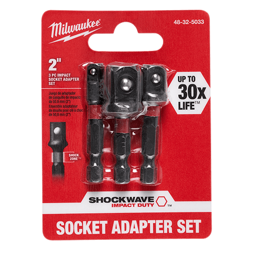 Milwaukee SHOCKWAVE Impact Duty 1/4 in. Hex Shank Socket Adapter Set (3-Piece)