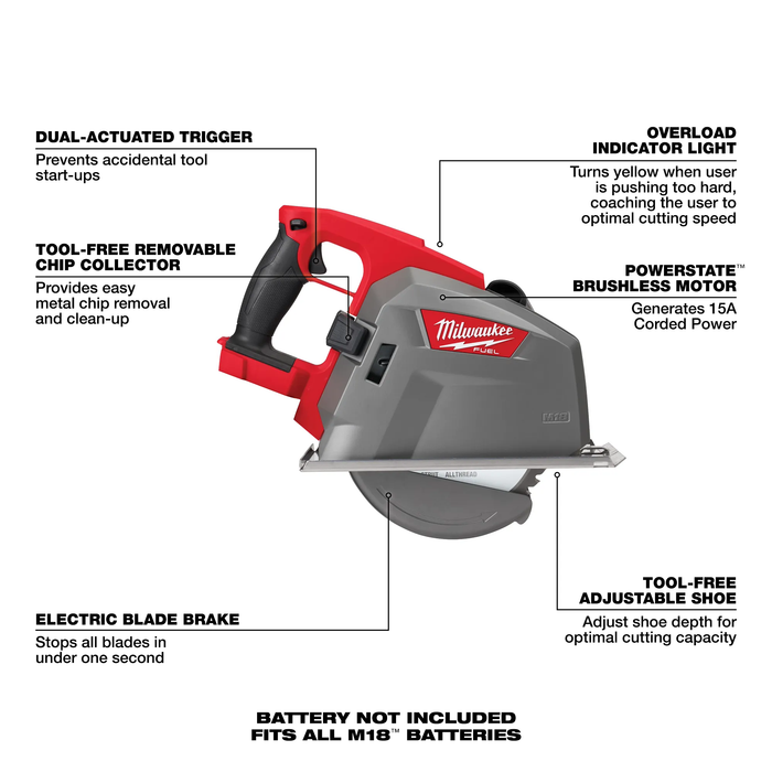 Milwaukee SKU: 2982-20 Each UPC: 045242566266 M18 FUEL™ 8" Metal Cutting Circular Saw (2982-20)