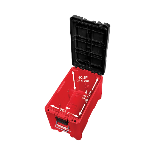 Milwaukee PACKOUT 48-22-8422 Compact Tool Box, 75 lb, Polypropylene, Red, 16.2 in L x 10 in W x 13 in H Outside