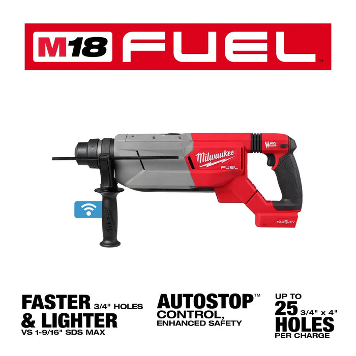 MILWAUKEE M18 FUEL™ 1-1/4" SDS Plus D-Handle Rotary Hammer w/ ONE-KEY™