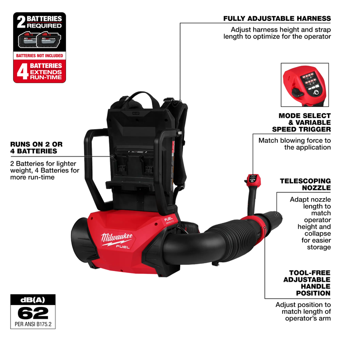 MILWAUKEE M18 FUEL™ Dual Battery Backpack Blower