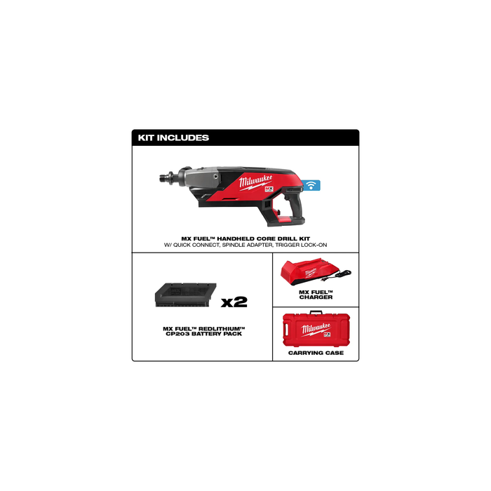 Milwaukee MXF301-2CP Handheld Core Drill Kit, Battery Included