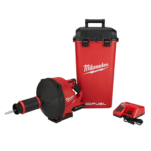 Milwaukee M18 FUEL 18-Volt Lithium-Iron Cordless Plumbing Drain Snake Auger Kit with w/ CABLE DRIVE & 5/16 in. x 35 ft. Cable