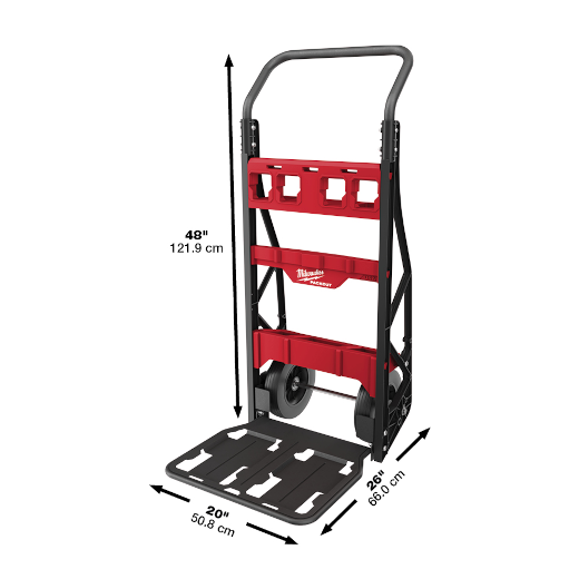 Milwaukee PACKOUT 48-22-8415 Wheel Cart, 400 lb, 2-Wheel, Flat-Free Wheel, Steel