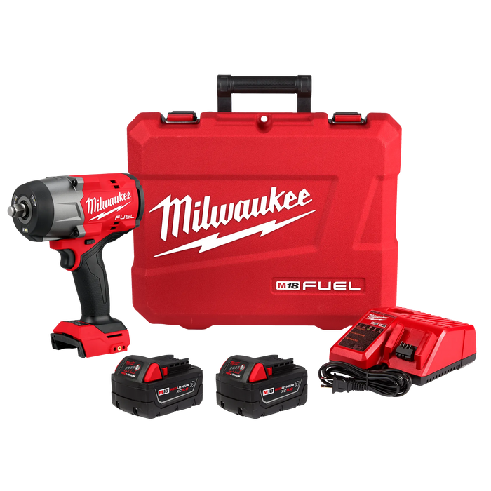 Milwaukee M18 FUEL 18V Lithium-Ion Brushless Cordless High-Torque 1/2 in. Impact Wrench w/Friction Ring Kit