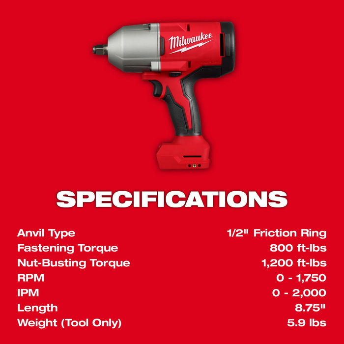 Milwaukee M18™ Brushless 1/2" High Torque Impact Wrench w/ Friction Ring