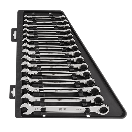 MILWAUKEE - 15pc Ratcheting Combination Wrench Set - Metric